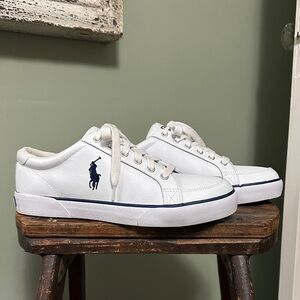 Polo by Ralph Lauren Brisbane II White and Blue Leather Sneakers